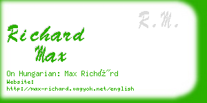 richard max business card